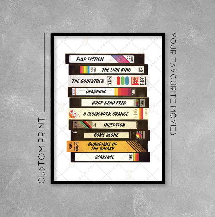Gifts for Movie Lovers - Personalized VHS Print
